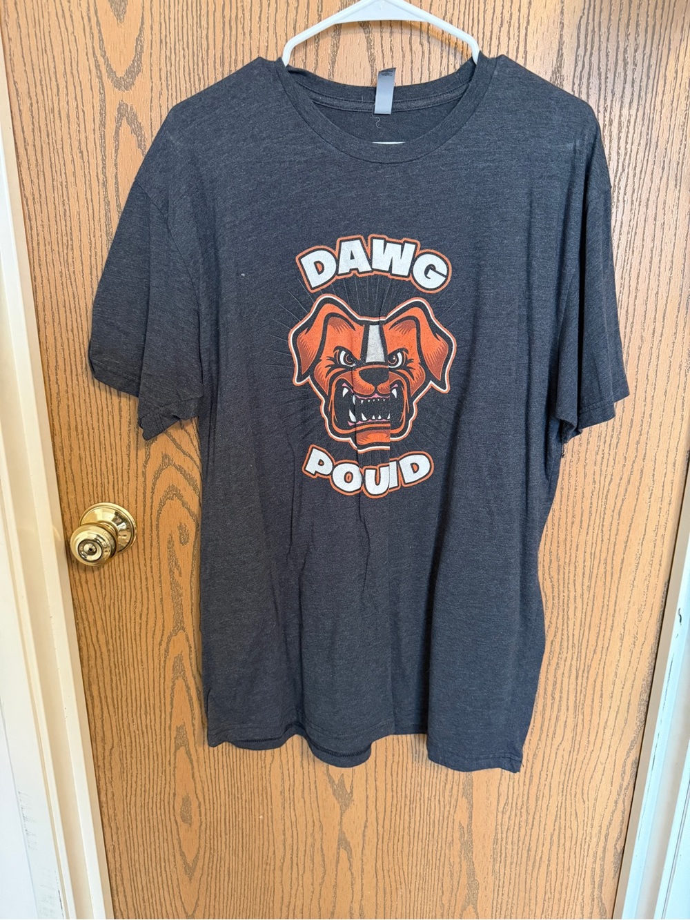 next Charcoal Tee with Orange and White Dawg Graphic